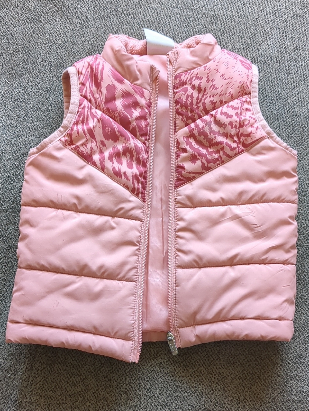 Nike Pink Quilted Toddlers' Puffer Vest with Patterned Yoke